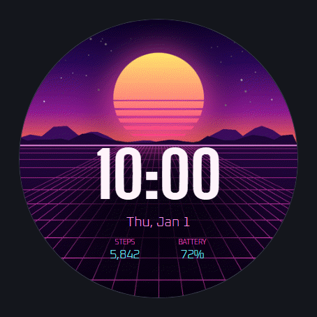 Sunset Grid watch face