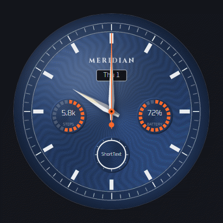 Meridian watch face